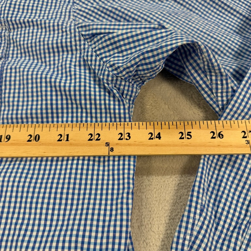 Simms Fishing Products Mens XL Blue Gingham Cotton Button Down Shirt Long Sleeve - Picture 4 of 9